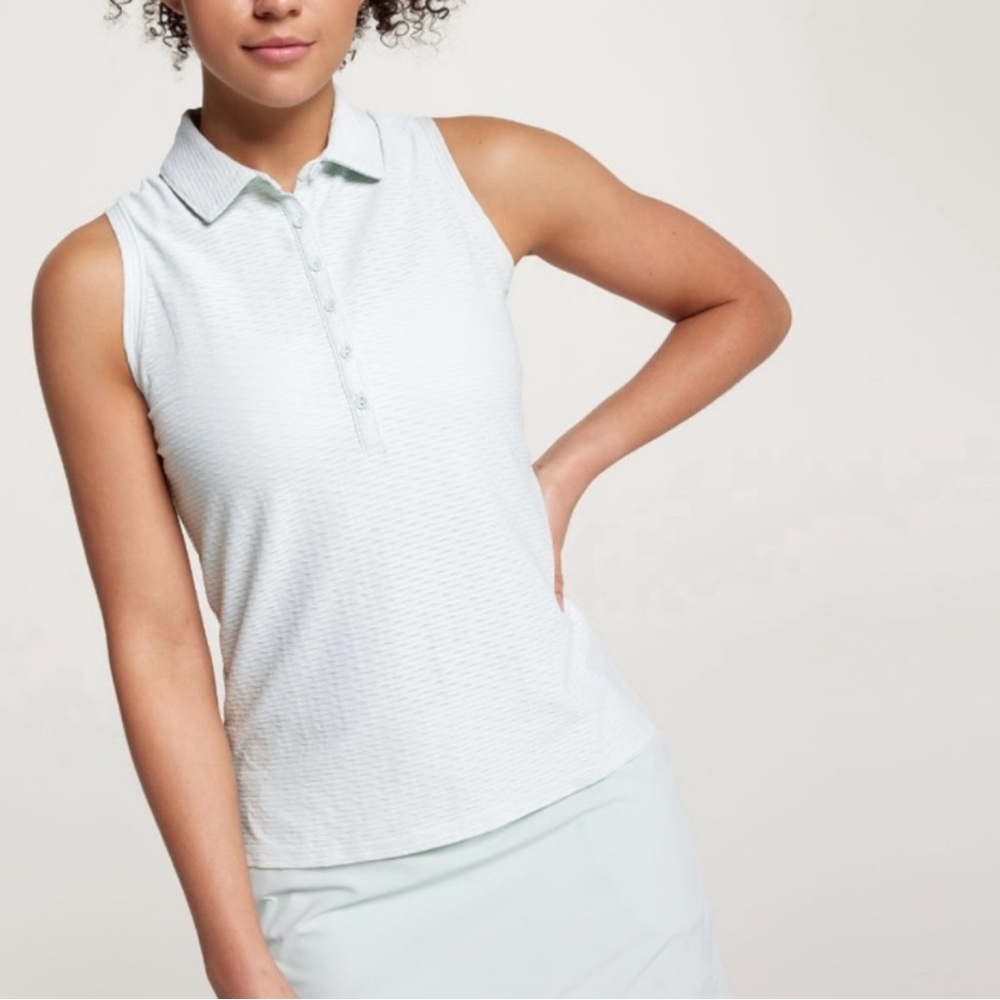 Calia Renew Sleeveless Polo in Mint Candy size small